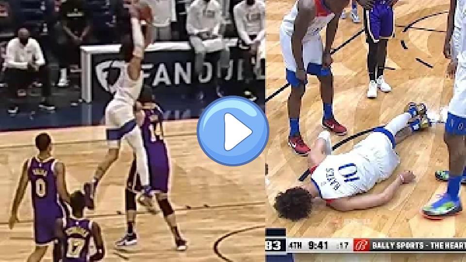 Play video: Jaxson Hayes attempts to challenge Marc Gasol but jeopardizes his own career. Video thumb: Jaxson Hayes attempts to challenge Marc Gasol but jeopardizes his own career.
