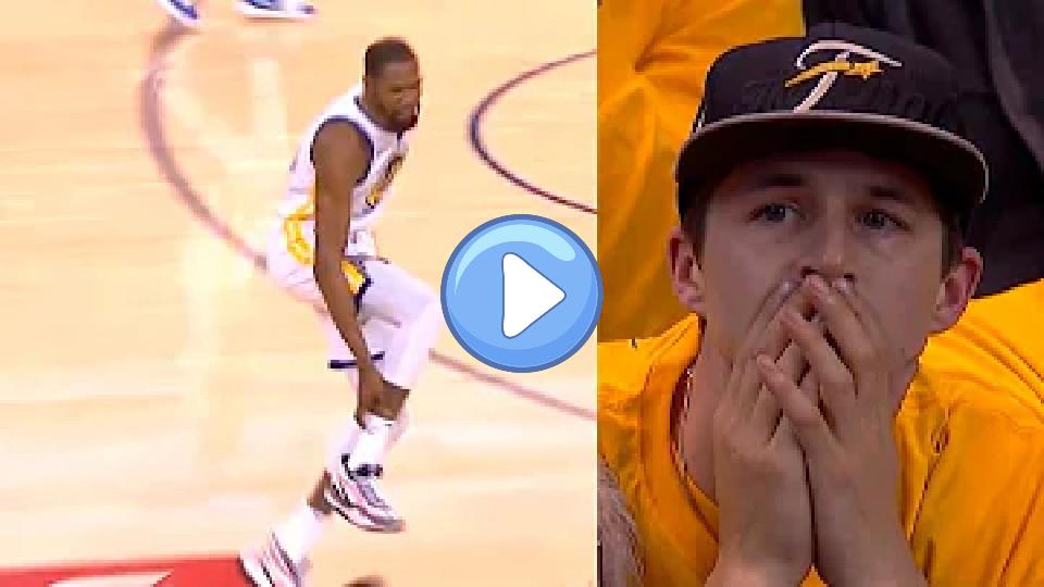 Play video: Kevin Durant Leaves Game with Leg Injury | Warriors vs. Rockets Game 5 Video thumb: Kevin Durant Leaves Game with Leg Injury | Warriors vs. Rockets Game 5