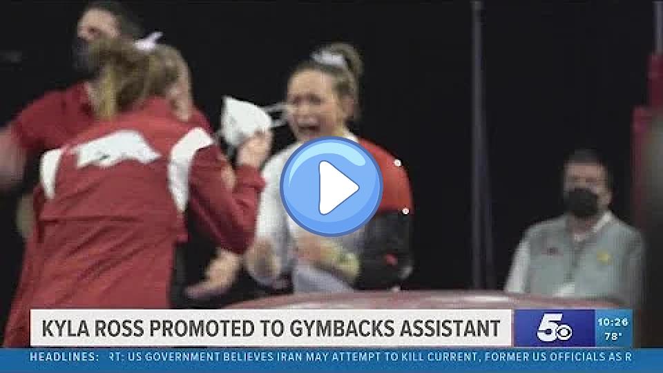 Play video: Arkansas Gymnastics Promotes Kyla Ross from Volunteer to Assistant Coach Video thumb: Arkansas Gymnastics Promotes Kyla Ross from Volunteer to Assistant Coach