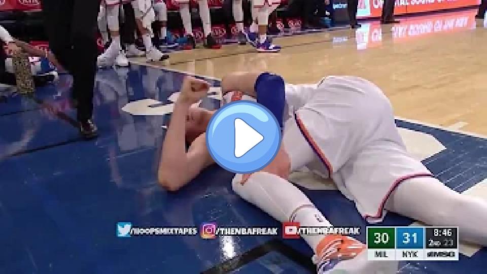 Play video: Kristaps Porzingis Tears ACL Video thumb: Kristaps Porzingis Tears ACL