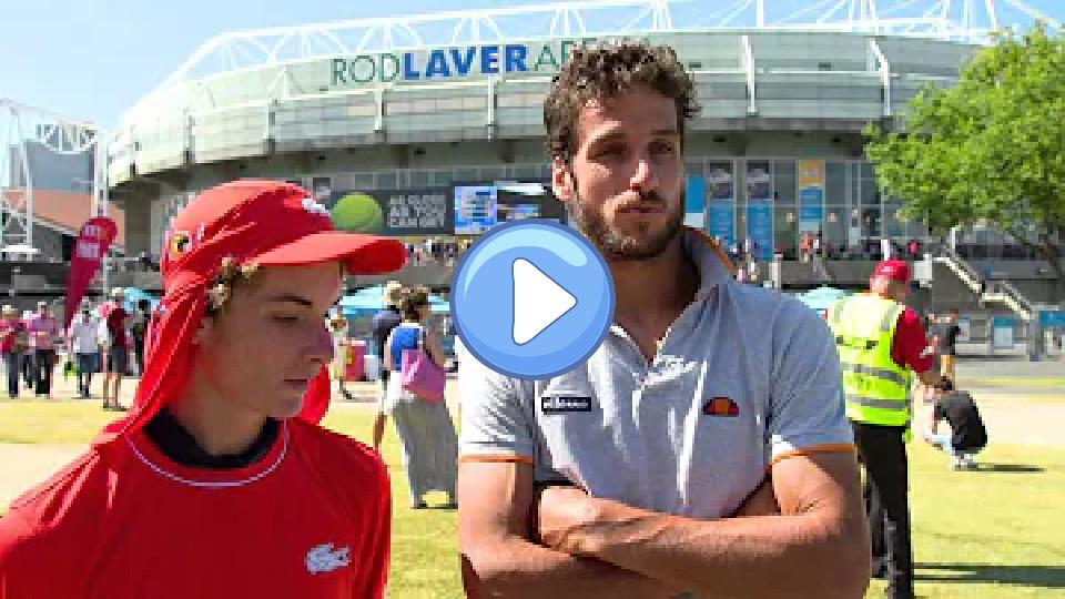 Play video: Feliciano Lopez apologizes to the ball kid he hit in the... Video thumb: Feliciano Lopez apologizes to the ball kid he hit in the...