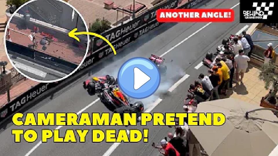 Play video: Cameraman injured after first-lap crash between Sergio Perez and both Haas drivers at Monaco GP Video thumb: Cameraman injured after first-lap crash between Sergio Perez and both Haas drivers at Monaco GP