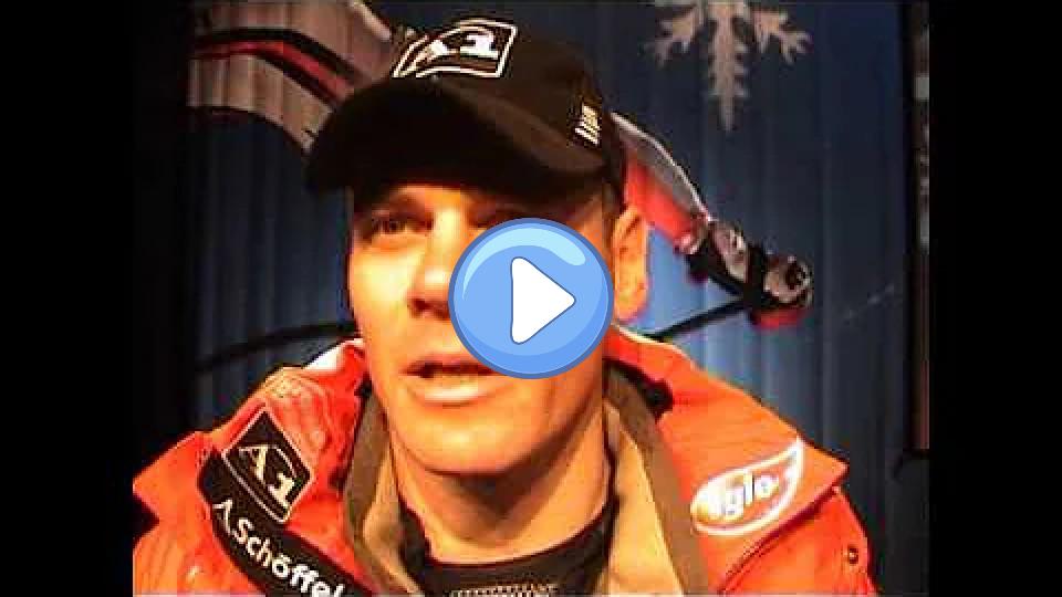 Play video: Michael Walchhofer after Val d'Isere Super-G - 1st place Video thumb: Michael Walchhofer after Val d'Isere Super-G - 1st place