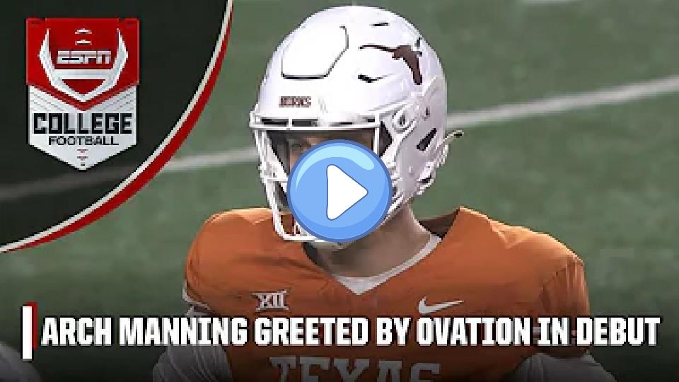 Play video: 🚨 Arch Manning makes Texas Longhorns debut with a touchdown-scoring drive | ESPN College Football Video thumb: 🚨 Arch Manning makes Texas Longhorns debut with a touchdown-scoring drive | ESPN College Football