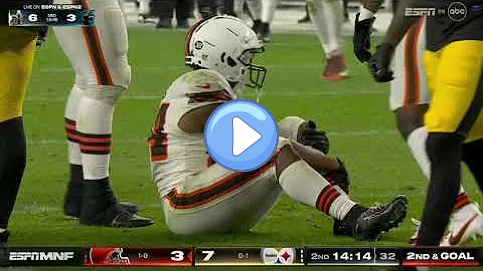 Video thumb: Nick Chubb suffered a serious knee injury against the Steelers (replay not shown).