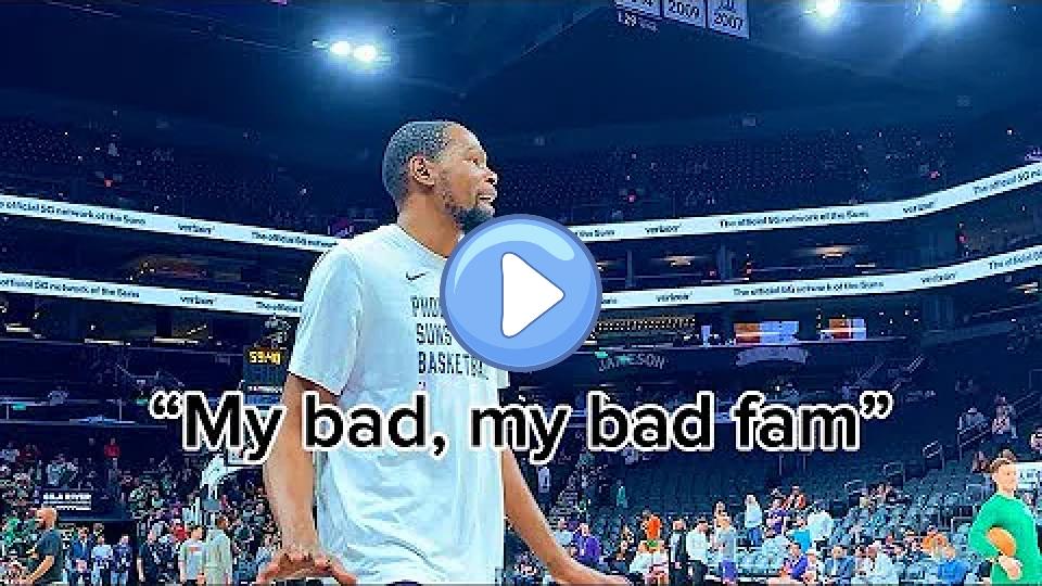 Video thumb: Kevin Durant accidentally interrupts Jrue Holiday during warm-ups 😂 #Suns #Celtics #NBA #Hoops ☀️☘️