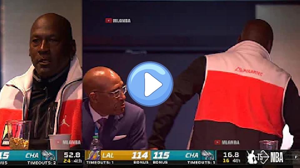 Video thumb: Michael Jordan looks shocked and leaves the arena after Westbrook hits back-to-back 3s.