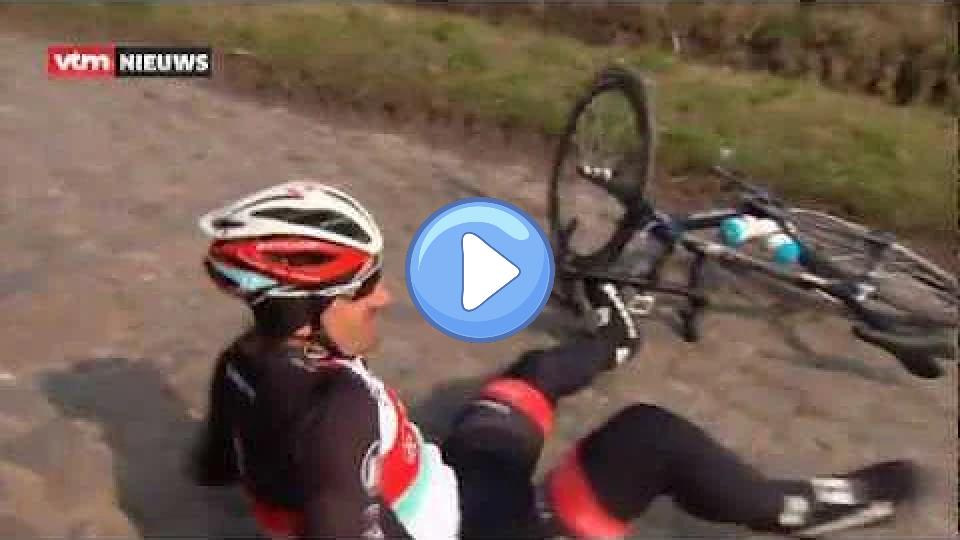 Play video: Crash of Fabian Cancellara during the 2013 Paris-Roubaix reconnaissance Video thumb: Crash of Fabian Cancellara during the 2013 Paris-Roubaix reconnaissance