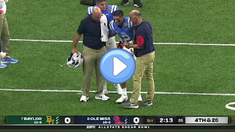 Play video: Ole Miss QB Matt Corral Suffers Injury vs. Baylor | 2021 College Football Video thumb: Ole Miss QB Matt Corral Suffers Injury vs. Baylor | 2021 College Football