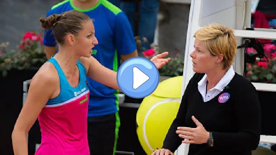 Play video: Karolina Plíšková damages umpire's chair in a tantrum Video thumb: Karolina Plíšková damages umpire's chair in a tantrum