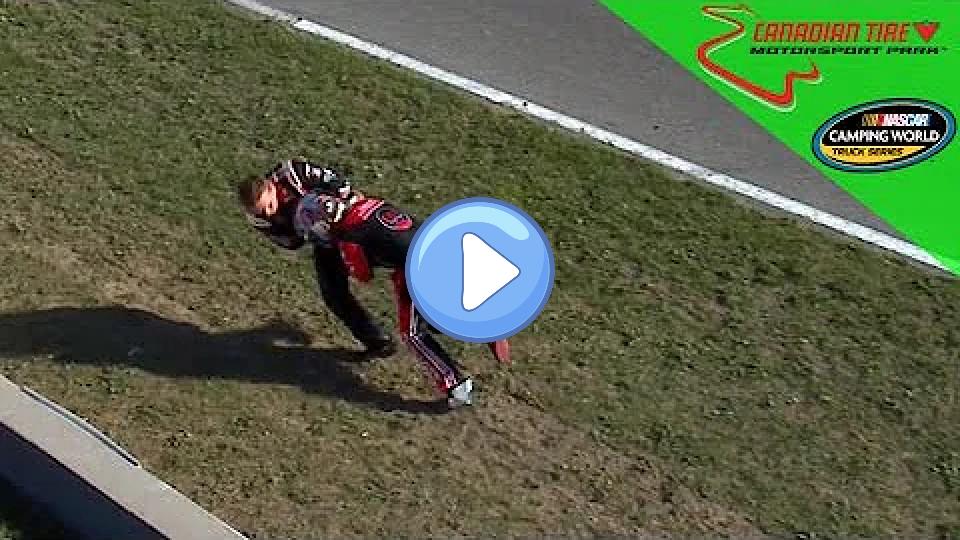 Play video: Custer tackles Nemechek after a wild finish Video thumb: Custer tackles Nemechek after a wild finish