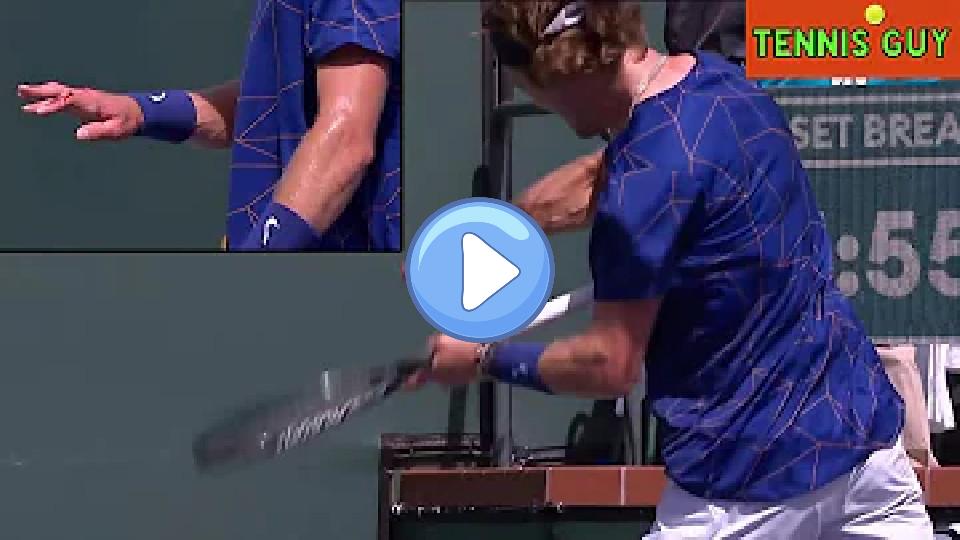 Play video: Andrey Rublev Hand Injury vs. Taylor Fritz | Indian Wells - Avoid Behavior On Court Like This Video thumb: Andrey Rublev Hand Injury vs. Taylor Fritz | Indian Wells - Avoid Behavior On Court Like This