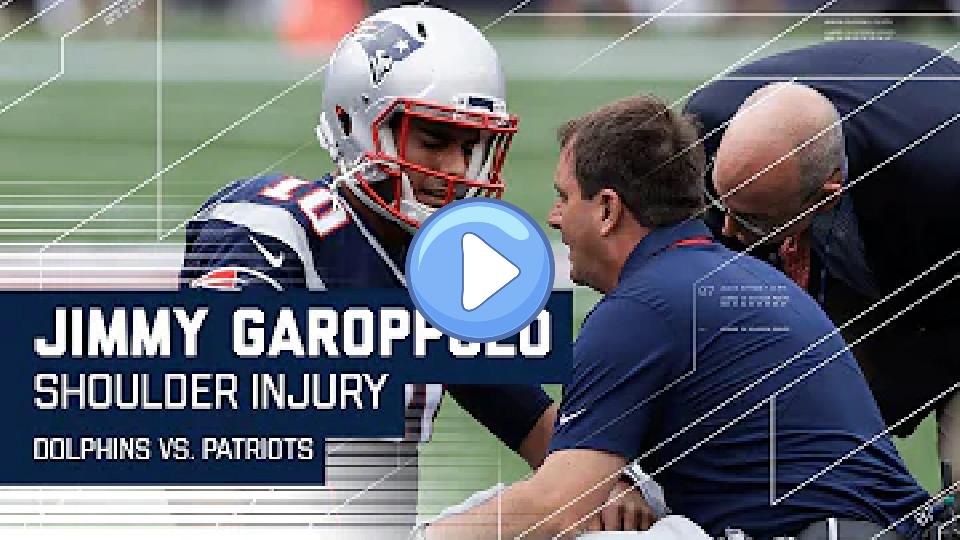 Play video: Jimmy Garoppolo Injures Shoulder | Dolphins vs. Patriots | NFL Video thumb: Jimmy Garoppolo Injures Shoulder | Dolphins vs. Patriots | NFL