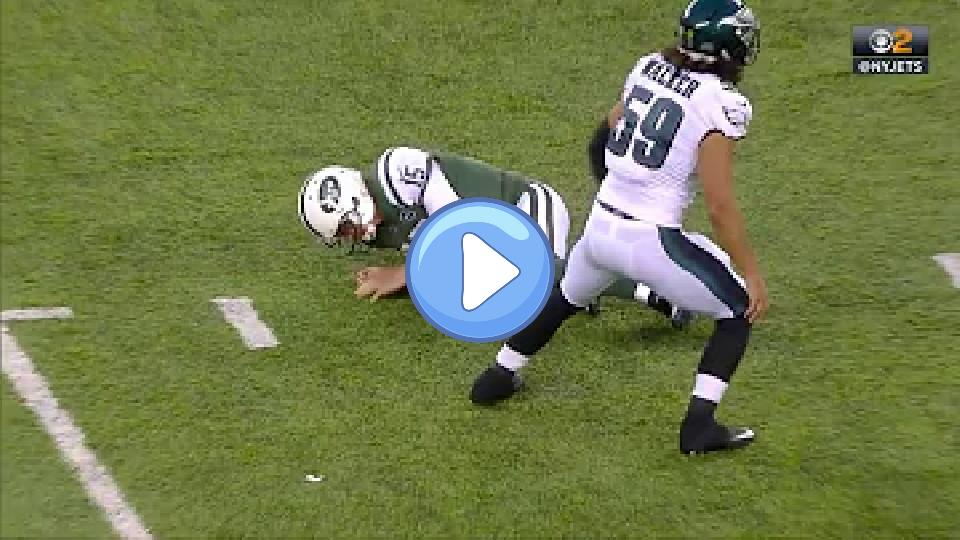 Play video: Josh McCown injured after a tackle on a 20-yard completion. Video thumb: Josh McCown injured after a tackle on a 20-yard completion.