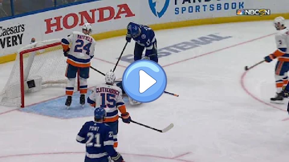 Play video: Ilya Sorokin Stung by Nikita Kucherov's Shot, Sorokin Wants to Stay in the Game Video thumb: Ilya Sorokin Stung by Nikita Kucherov's Shot, Sorokin Wants to Stay in the Game