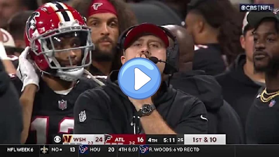Play video: Desmond Ridder throws a terrible interception, and Arthur Smith's reaction is priceless. Video thumb: Desmond Ridder throws a terrible interception, and Arthur Smith's reaction is priceless.
