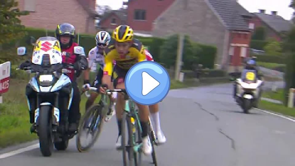 Play video: Cycling Crash: Julian Alaphilippe with Motorbike, Tour of Flanders 2020 Video thumb: Cycling Crash: Julian Alaphilippe with Motorbike, Tour of Flanders 2020