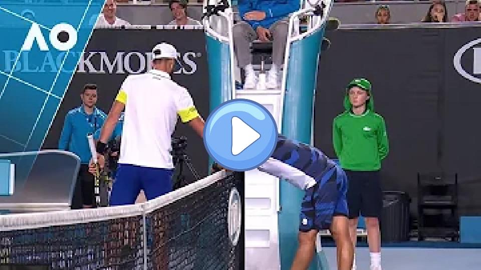 Play video: Paire stops Fabio Fognini from losing his temper | Australian Open 2017 Video thumb: Paire stops Fabio Fognini from losing his temper | Australian Open 2017