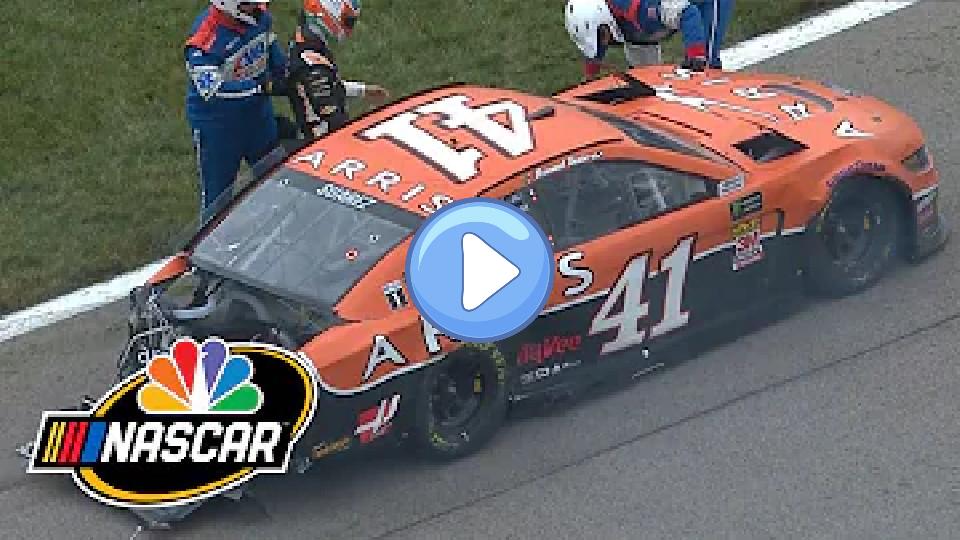 Video thumb: Crash involving Joey Logano and Daniel Suarez forces second overtime in Cup Series race | Motorsports on NBC
