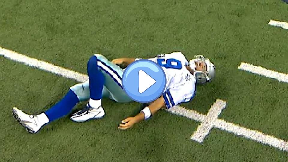 Play video: Tony Romo's Broken Collarbone Injury in 2010 | Giants vs. Cowboys | NFL Week 7 Video thumb: Tony Romo's Broken Collarbone Injury in 2010 | Giants vs. Cowboys | NFL Week 7
