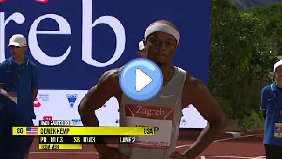 Play video: Justin Gatlin injured in 100m title defense Video thumb: Justin Gatlin injured in 100m title defense