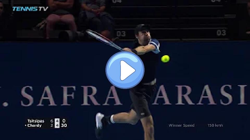 Play video: Jeremy Chardy Delivers Sensational Backhand Winner Against Tsitsipas | Basel 2018 Video thumb: Jeremy Chardy Delivers Sensational Backhand Winner Against Tsitsipas | Basel 2018