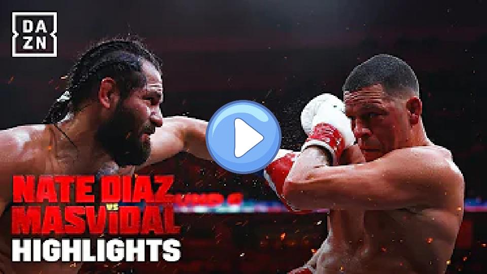 Play video: Fight Highlights | Nate Diaz vs. Jorge Masvidal Video thumb: Fight Highlights | Nate Diaz vs. Jorge Masvidal