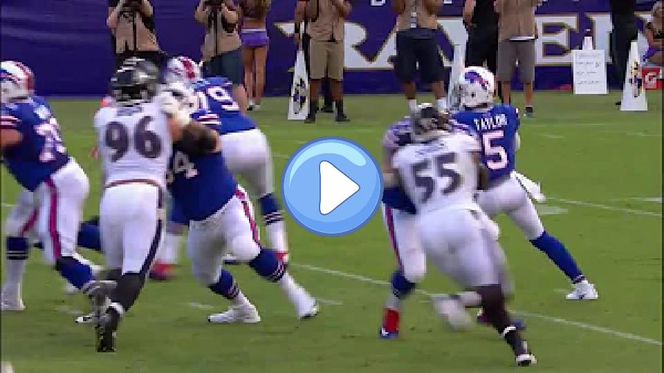 Play video: Tyrod Taylor heads to the sideline with an apparent injury. Video thumb: Tyrod Taylor heads to the sideline with an apparent injury.