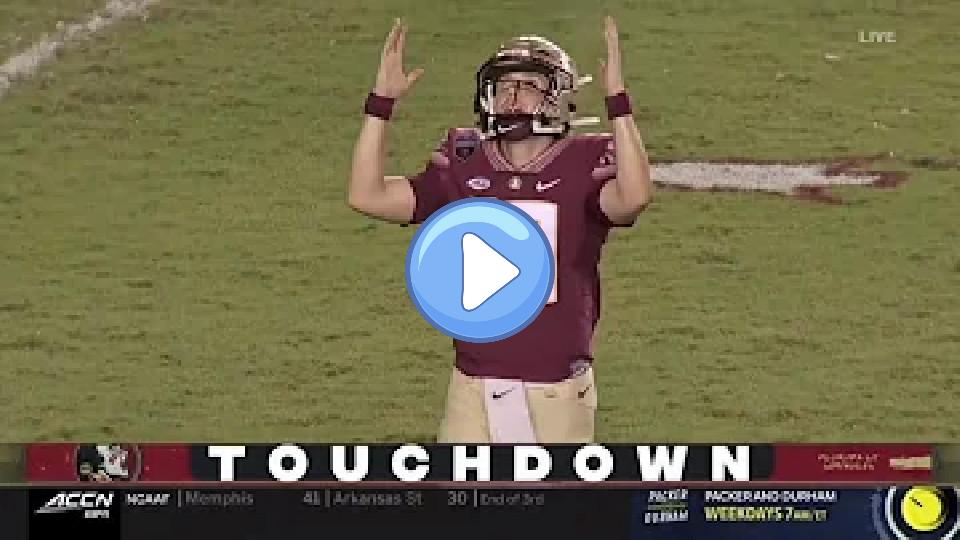Play video: FSU QB McKenzie Milton Scores First TD Since Injury | 2021 College Football Season Video thumb: FSU QB McKenzie Milton Scores First TD Since Injury | 2021 College Football Season