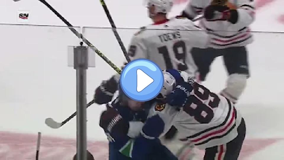 Play video: Quinn Hughes gets into a fight Video thumb: Quinn Hughes gets into a fight