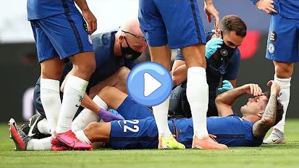 Play video: Christian Pulisic injured in FA Cup final: Chelsea vs Arsenal. Video thumb: Christian Pulisic injured in FA Cup final: Chelsea vs Arsenal.