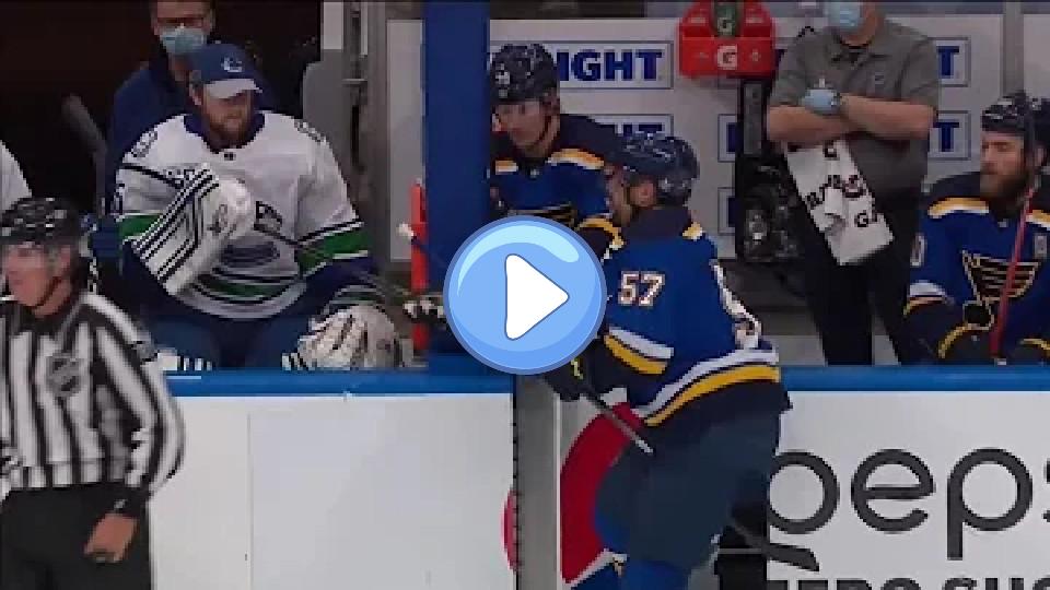 Play video: Thatcher Demko Grabs David Perron's Stick Video thumb: Thatcher Demko Grabs David Perron's Stick