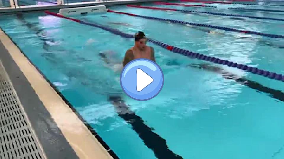 Play video: Adam Peaty Training with a Leg Injury Video thumb: Adam Peaty Training with a Leg Injury