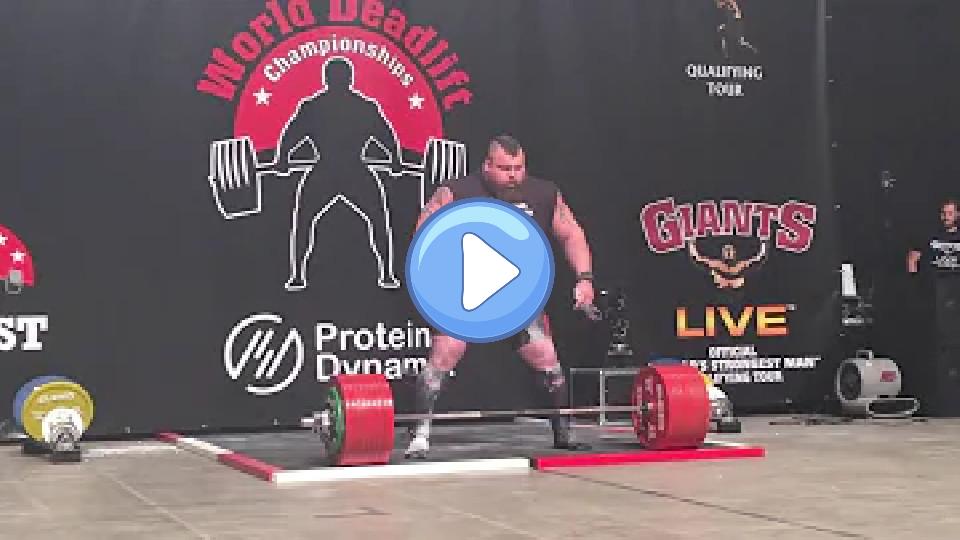 Play video: 1,102 lb / 500 kg Deadlift World Record feat. Eddie Hall Video thumb: 1,102 lb / 500 kg Deadlift World Record feat. Eddie Hall