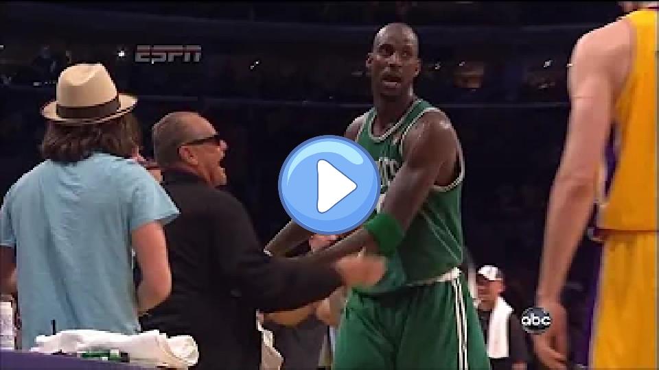 Play video: Kevin Garnett Nearly Injured Jack Nicholson Video thumb: Kevin Garnett Nearly Injured Jack Nicholson