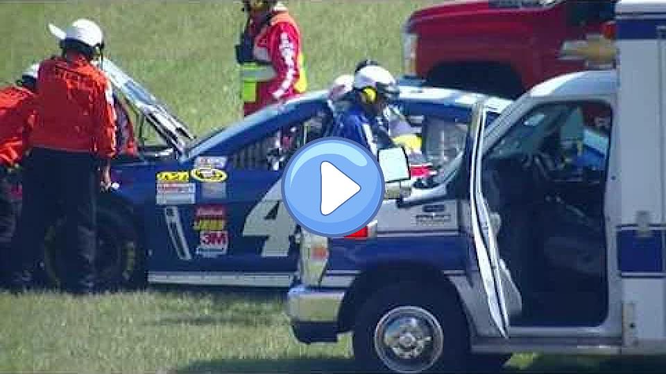 Play video: Jimmie Johnson crashes during practice | Michigan 2013 Video thumb: Jimmie Johnson crashes during practice | Michigan 2013