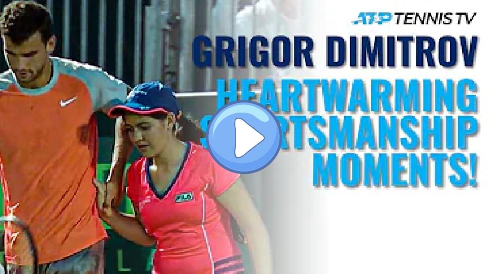 Play video: Six Heartwarming Grigor Dimitrov Tennis Sportsmanship Moments Video thumb: Six Heartwarming Grigor Dimitrov Tennis Sportsmanship Moments