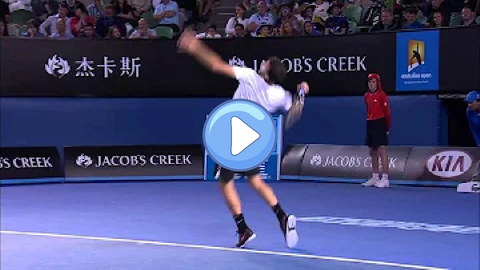 Play video: Grigor Dimitrov's massive racquet smash - Australian Open 2015 Video thumb: Grigor Dimitrov's massive racquet smash - Australian Open 2015